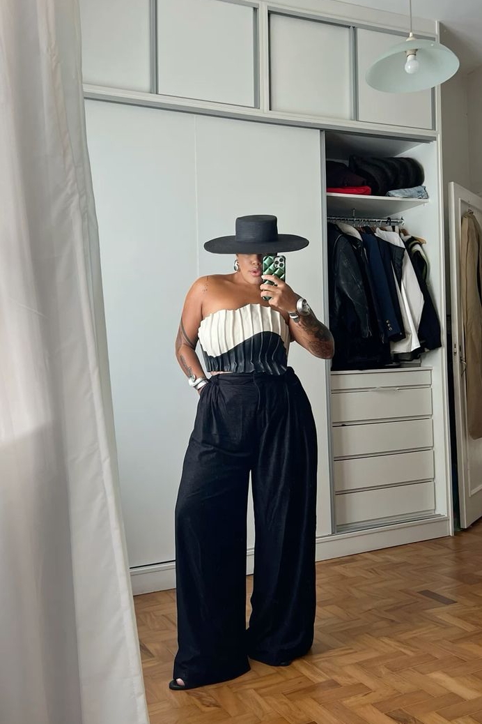 look preto e branco de natal