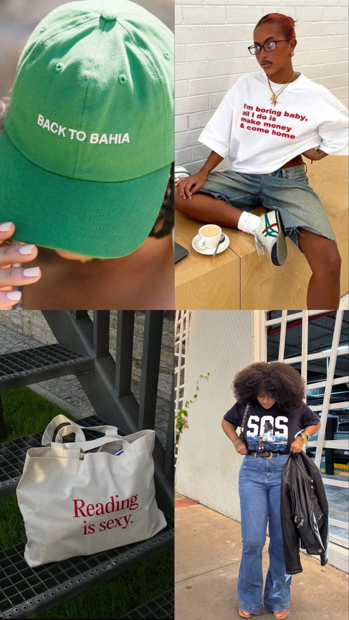 dicas de look com frase humor camisa de banda